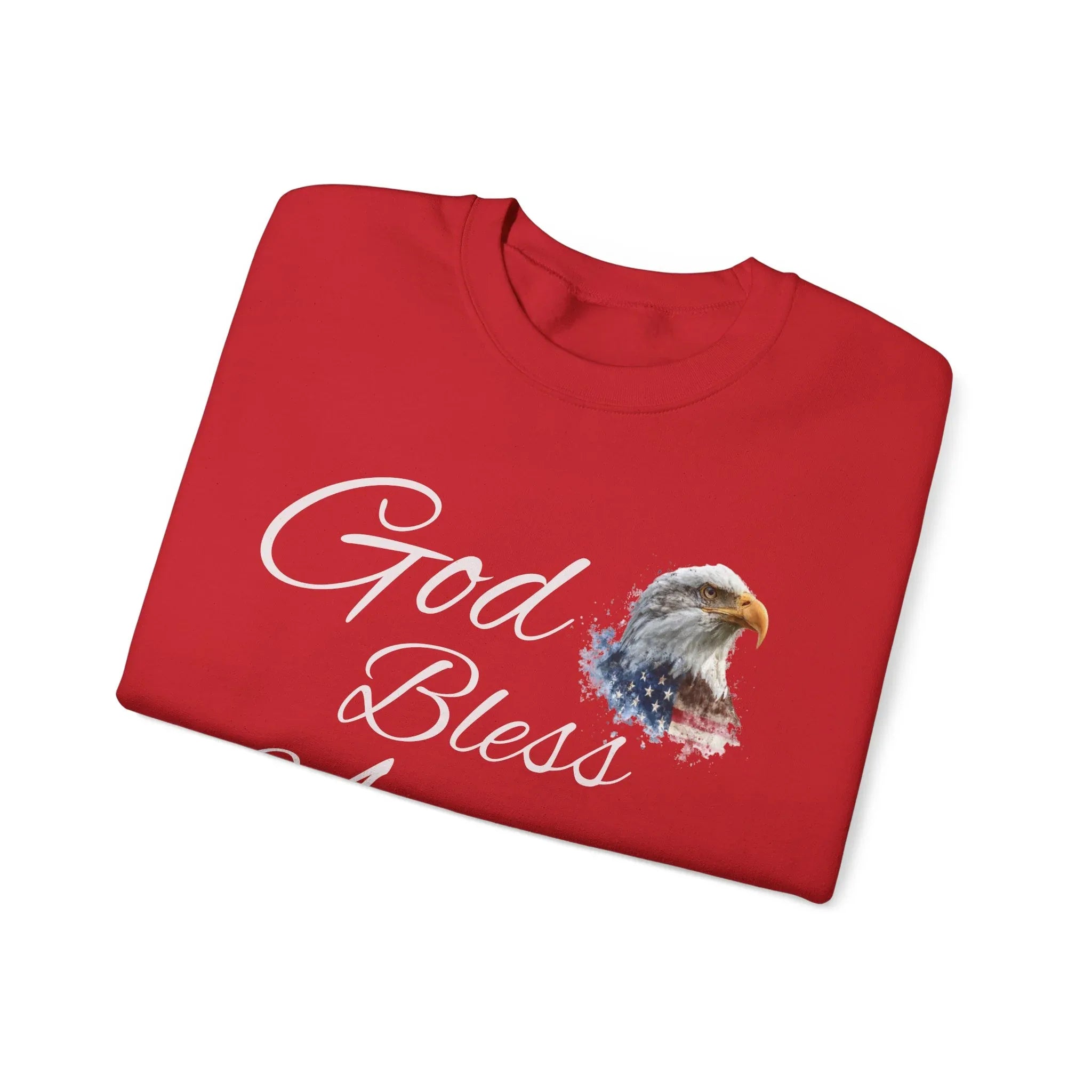 God Bless America eagle graphic Sweatshirt | patriotic USA flag-inspired design - 250 USA Celebration