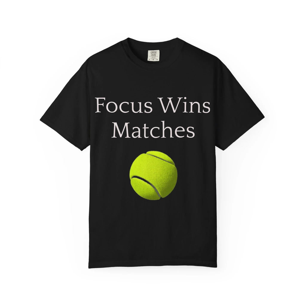 Focus Wins Matches Tennis Ball T-shirt | Tennis Graphic Tee - 250 USA Celebration