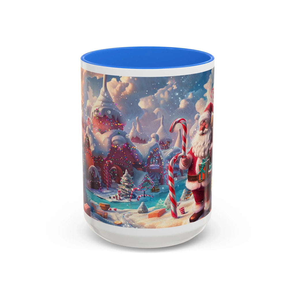 Festive Santa in Candy Wonderland mug | Holiday Christmas ceramic mug - 250 USA Celebration