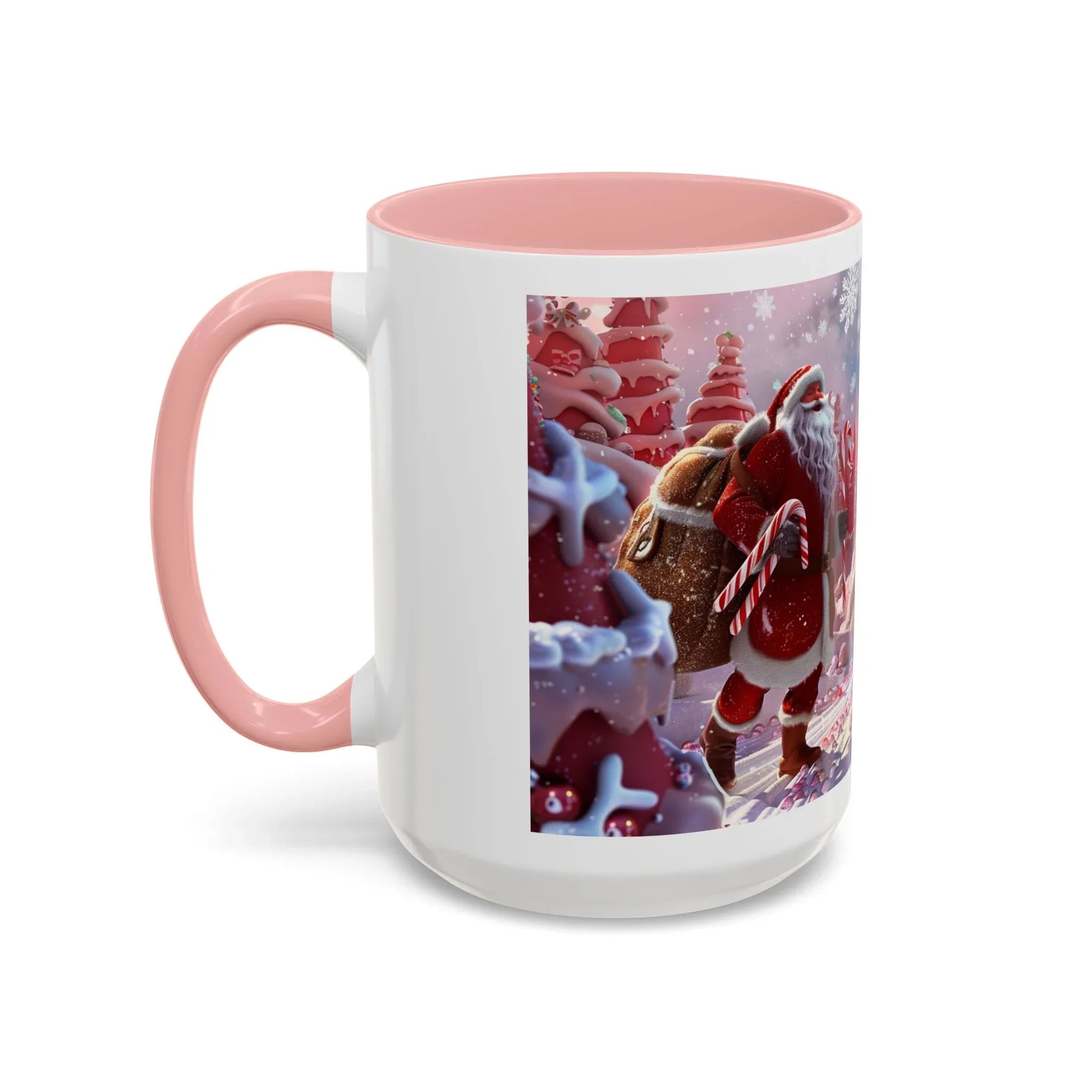 Coffee Mug, Festive Santa in Candy Wonderland, 11oz, 15oz, Tim Burton Style, Whimsical Holiday Cup, Christmas Gift, Hot Cocoa Mug - 250 USA Celebration