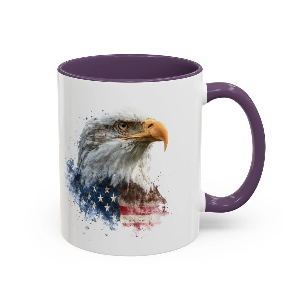 American Bald Eagle watercolor, Coffee Mug | Patriotic flag design - 250 USA Celebration