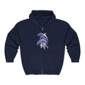 Watercolor Dolphins Zip Hoodie | Ocean Marine Animal Graphic - 250 USA Celebration