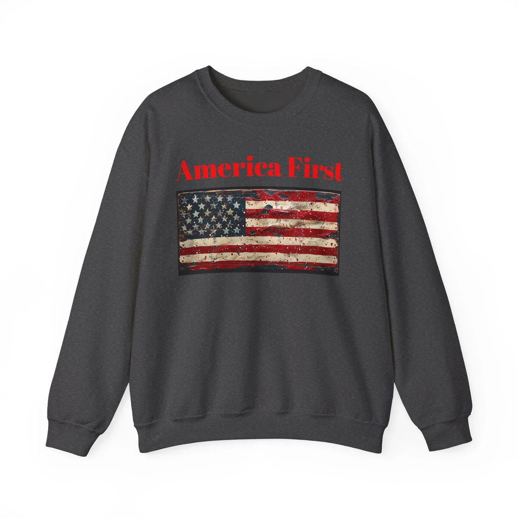 Patriotic American Crewneck Sweatshirt, USA Graphic Tees, Flag T-Shirts, Independence Apparel, Funny Patriotic Shirts, Custom American Tees - 250 USA Celebration