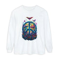 Floral Peace Sign Long Sleeve T-Shirt | Psychedelic Nature Peace Tee - 250 USA Celebration