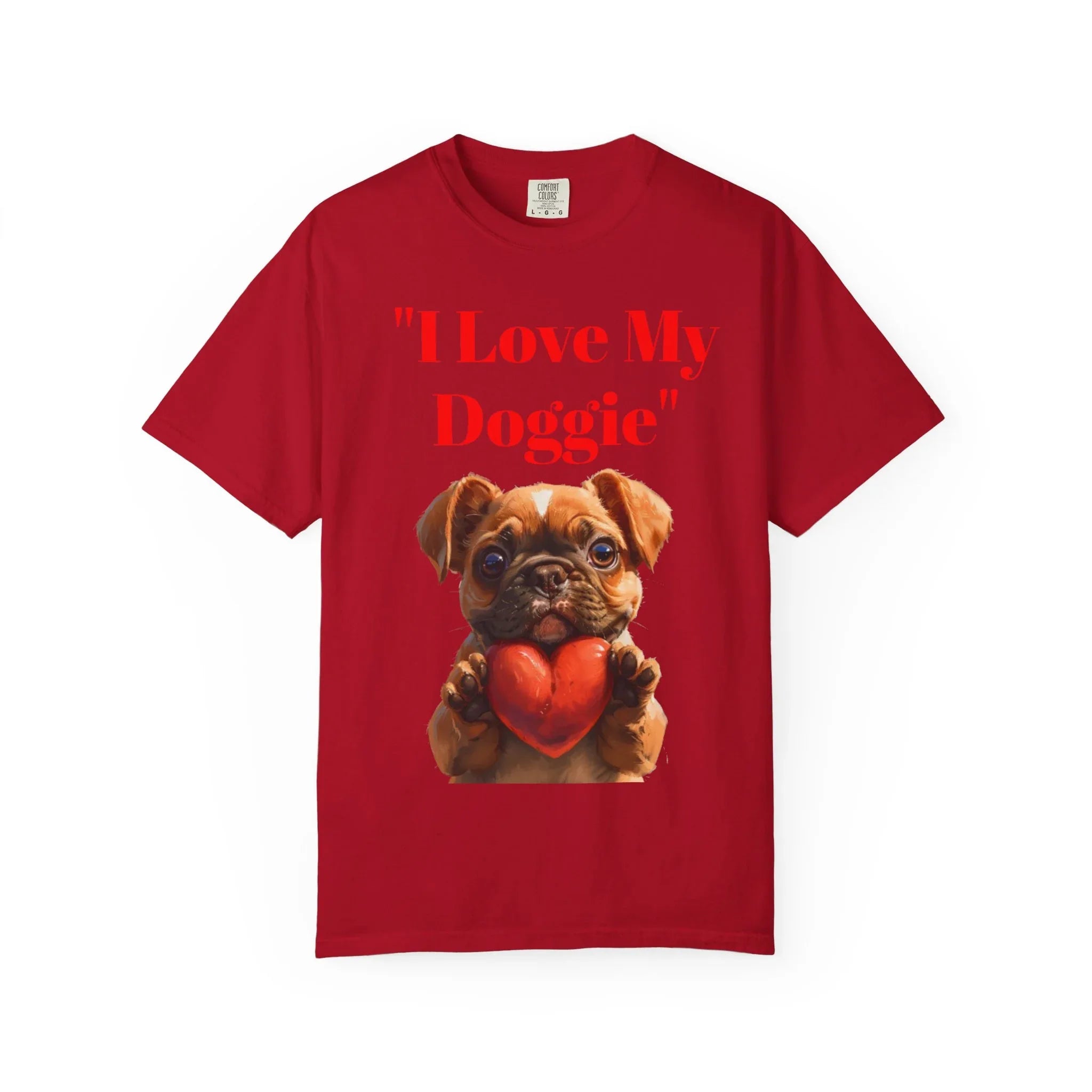 Cute French Bulldog Puppy Holding Red Heart T-shirt | Dog Lover Cartoon - 250 USA Celebration