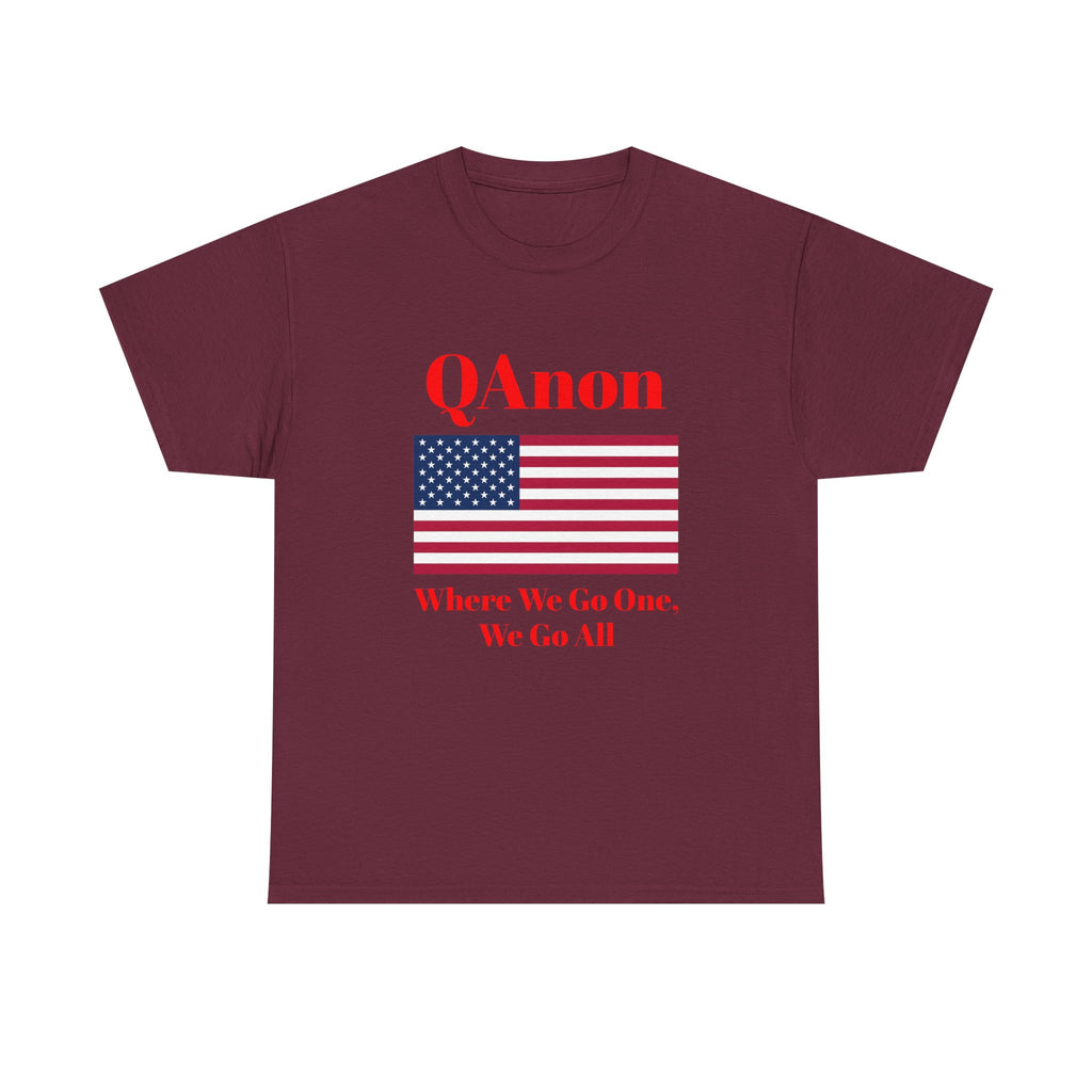 T‑Shirt — QAnon American Flag "Where We Go One, We Go All"