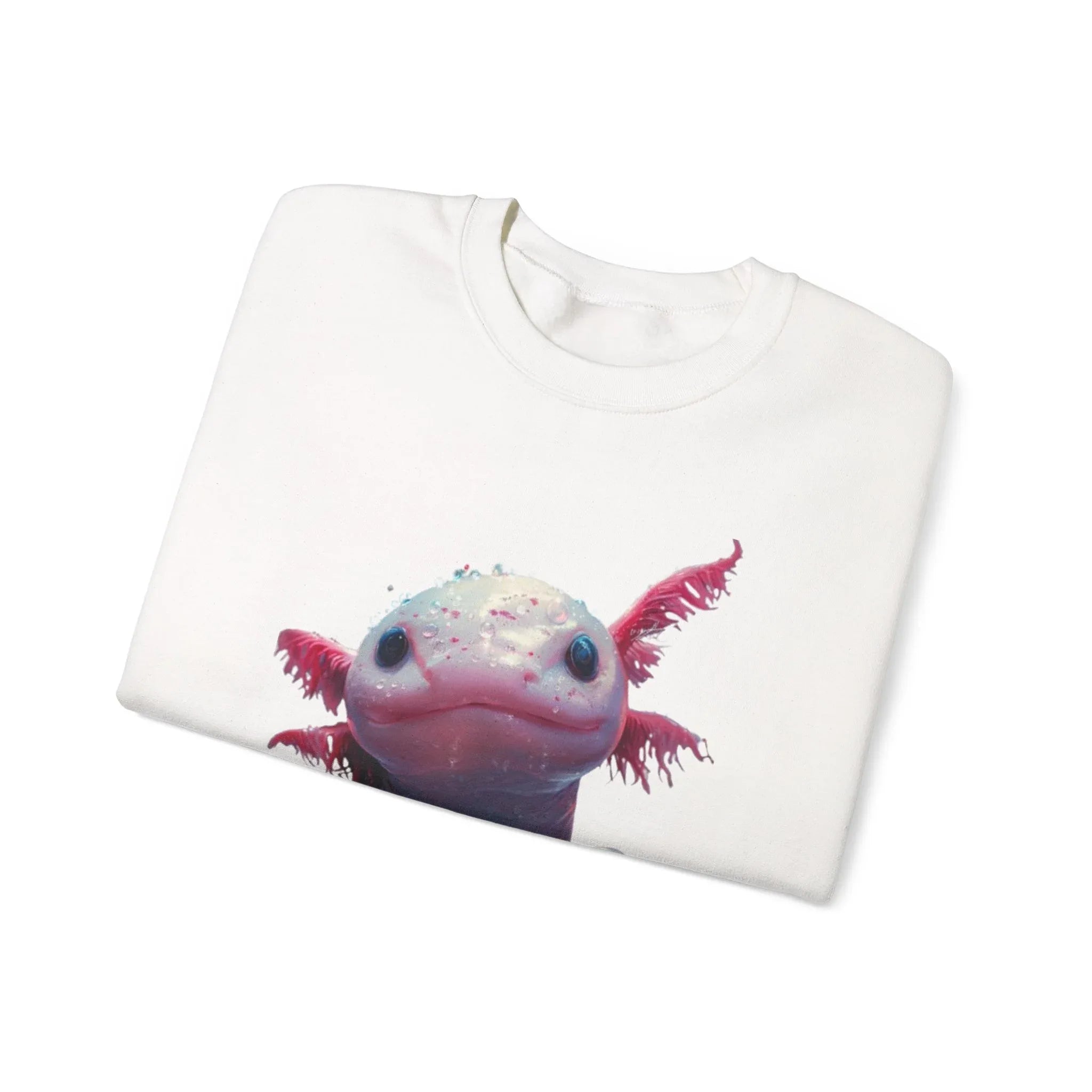 Pink Axolotl Illustration Sweatshirt | Cute Amphibian Art, Pastel Watercolor - 250 USA Celebration