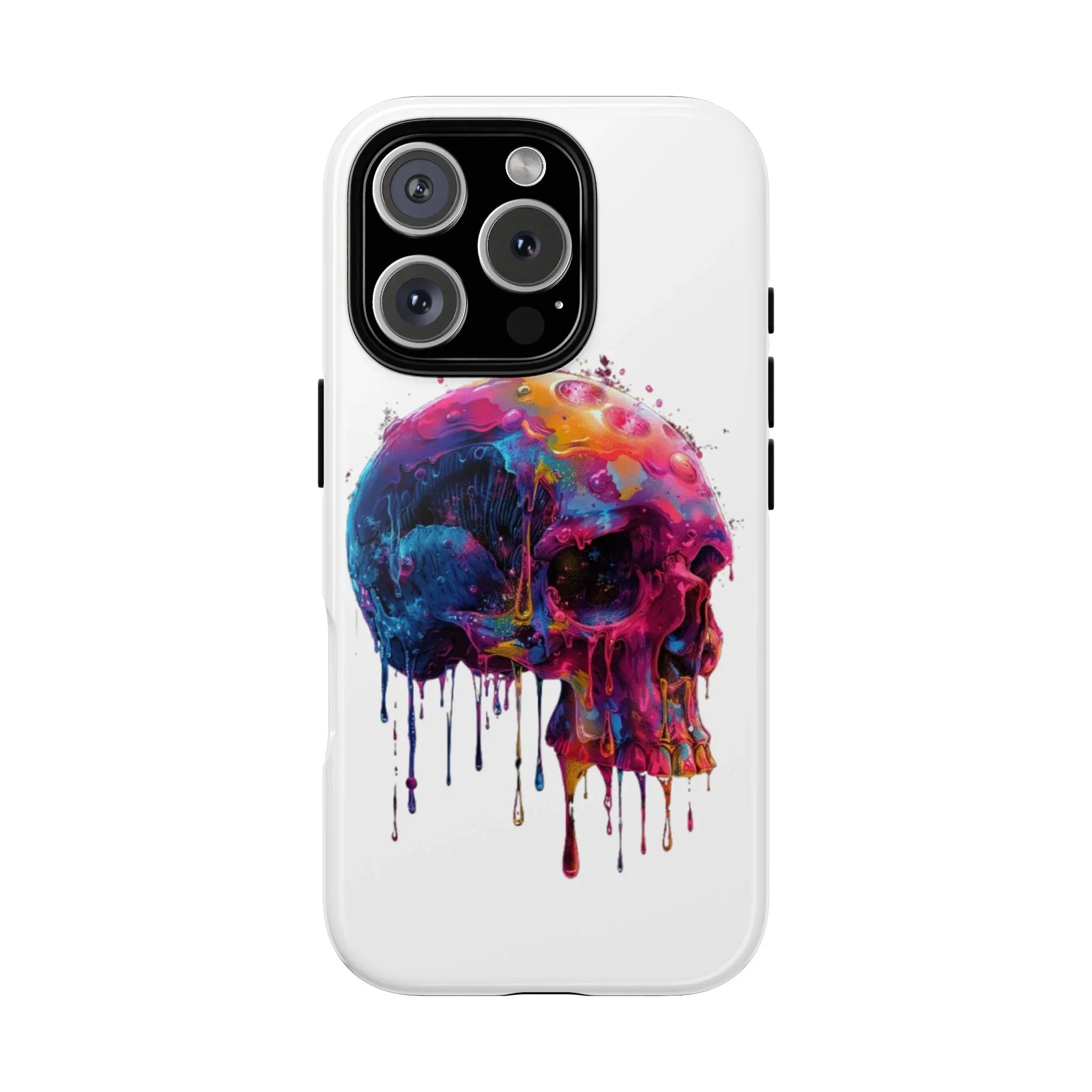 Colorful Drip Skull Phone Case | Hard Plastic Protective Case - 250 USA Celebration