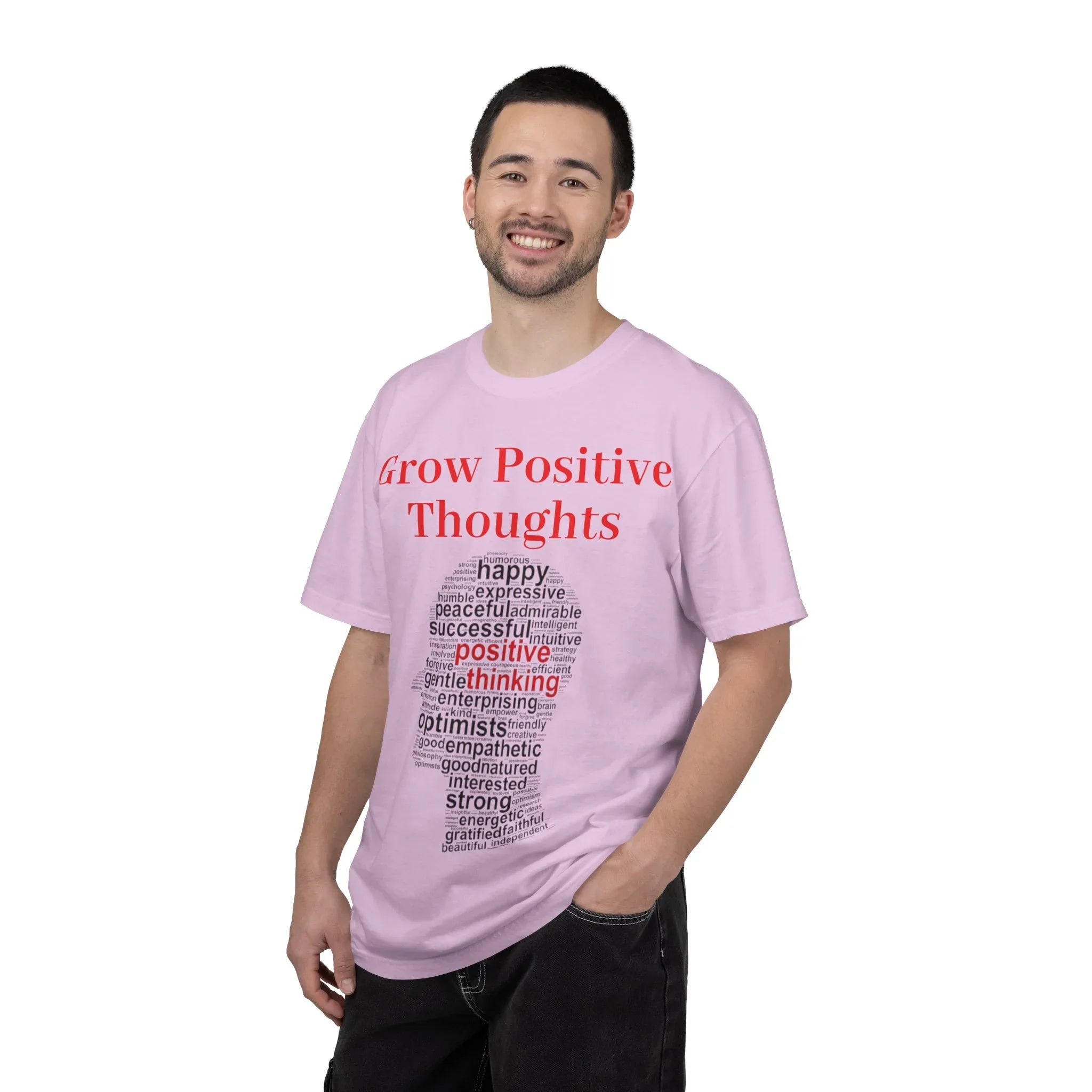 Grow Positive Thoughts T-shirt | Positive Word Cloud Mental Health Tee - 250 USA Celebration