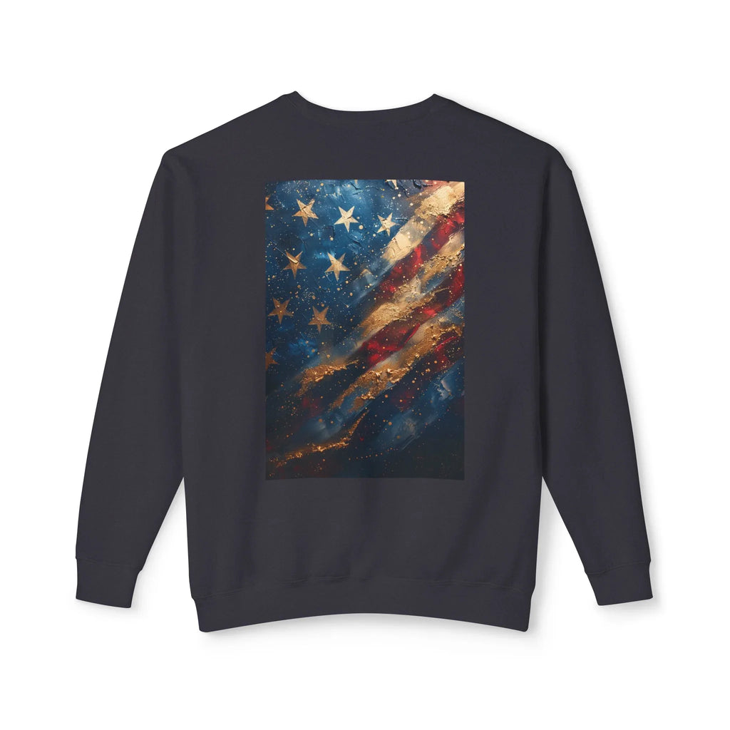 Lightweight Crewneck Sweatshirt, Patriotic American T-Shirts, Flag T-Shirts, Independence Tees, Funny Patriotic Shirts, Custom American Tees - 250 USA Celebration
