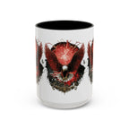 Red Eagle Emblem Accent Coffee Mug | Patriotic Eagle Design - 250 USA Celebration