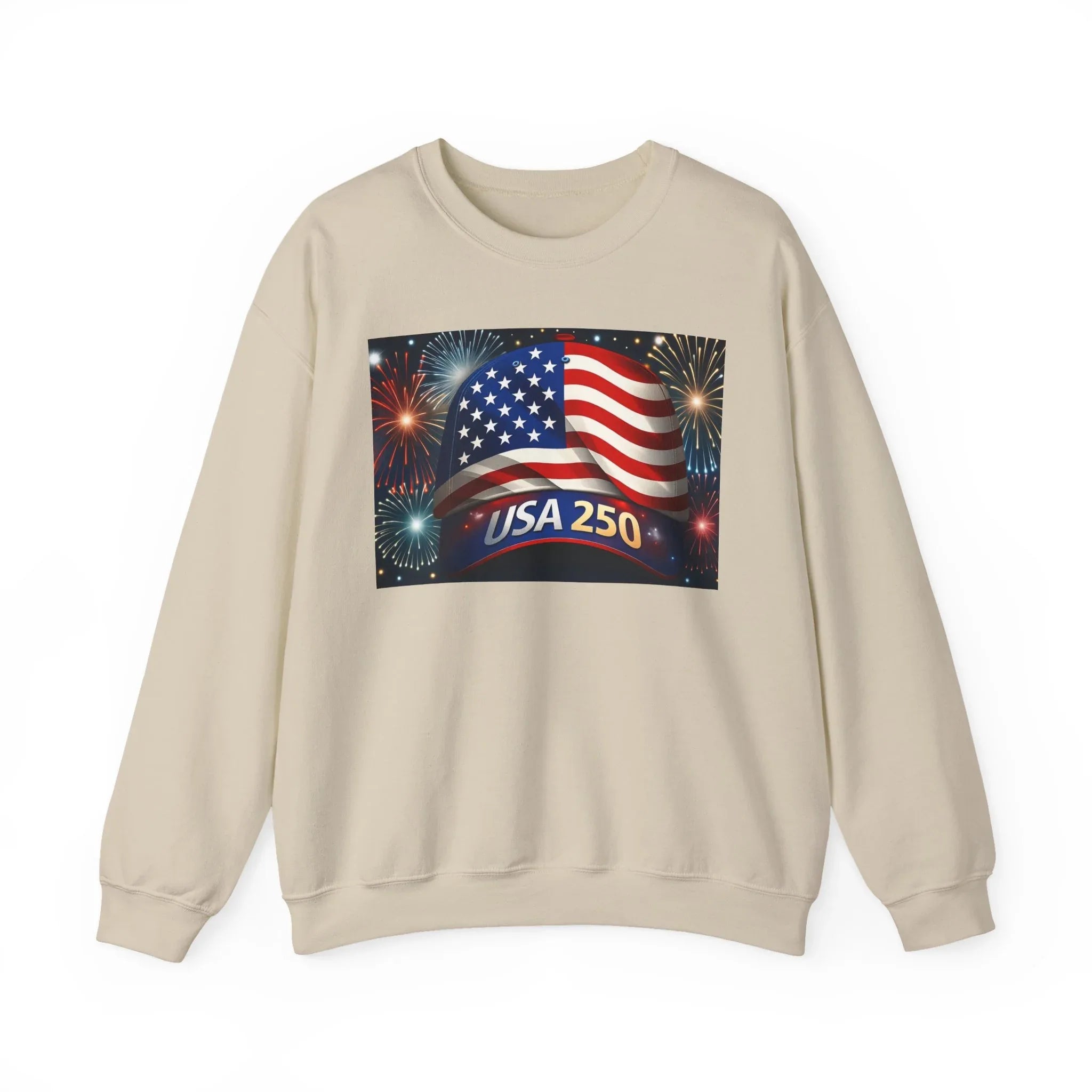 USA 250 American Flag Sweatshirt | 250th United States Celebration - 250 USA Celebration