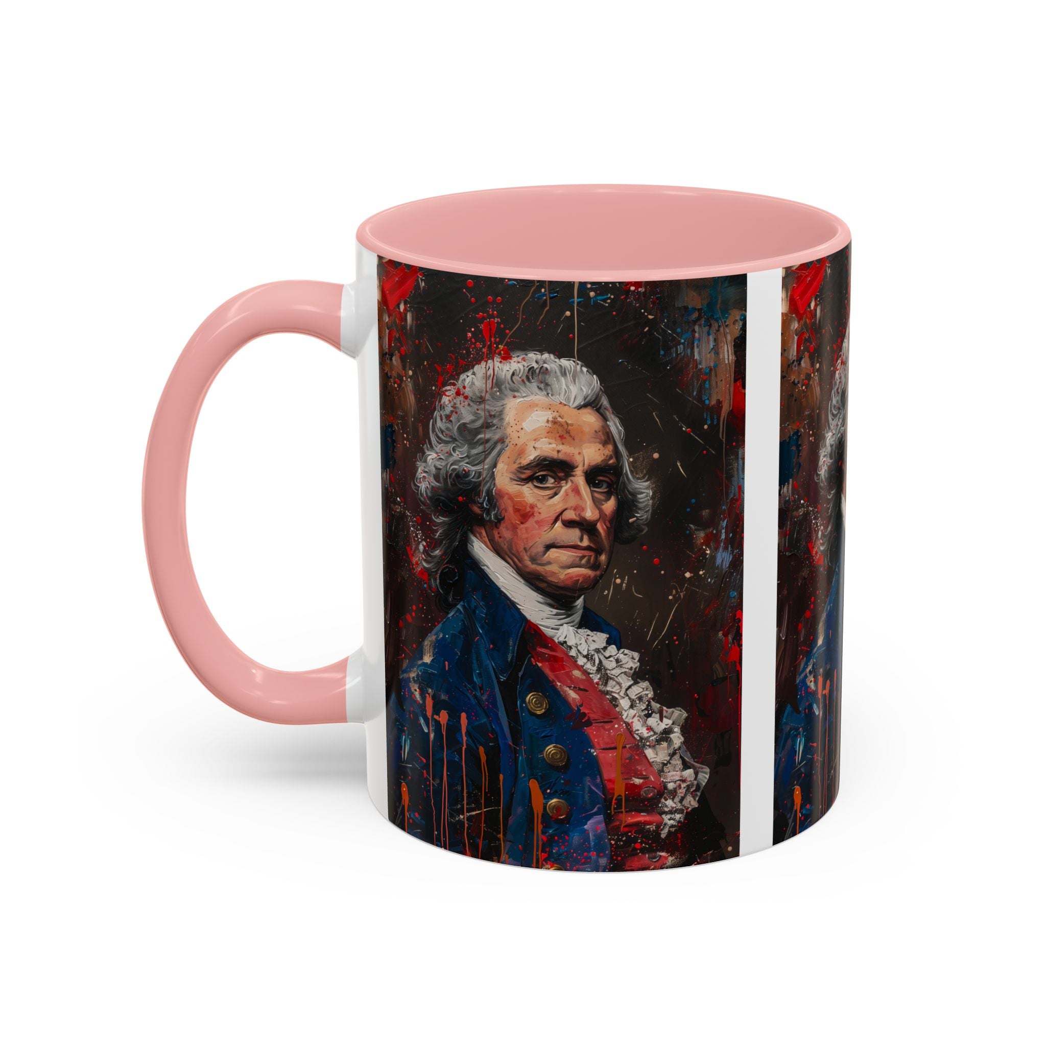 Historical Portrait Accent Mug — Patriotic Vintage-Style Coffee Cup