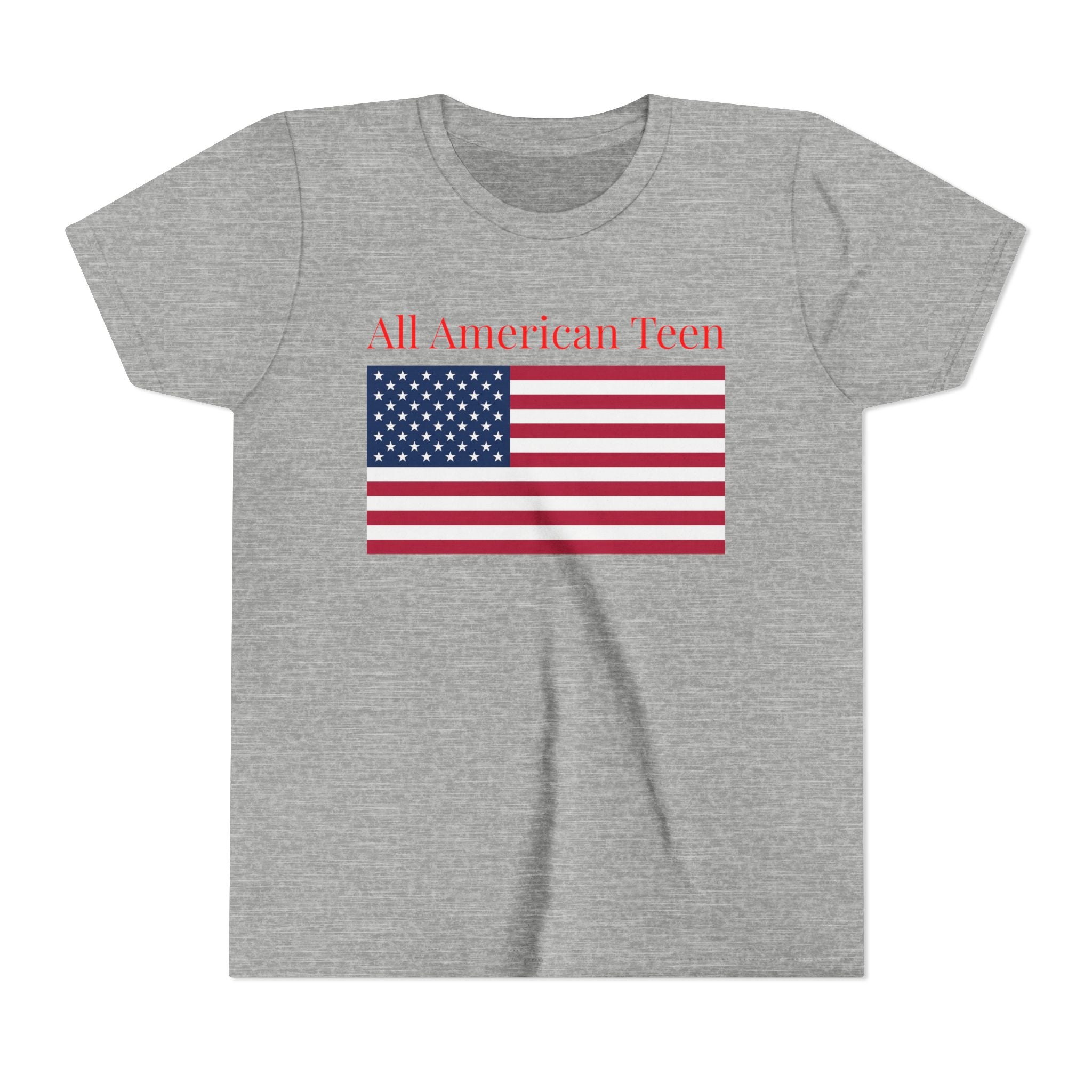 All American Teen Youth Tee - Patriotic American Flag Shirt for Teens