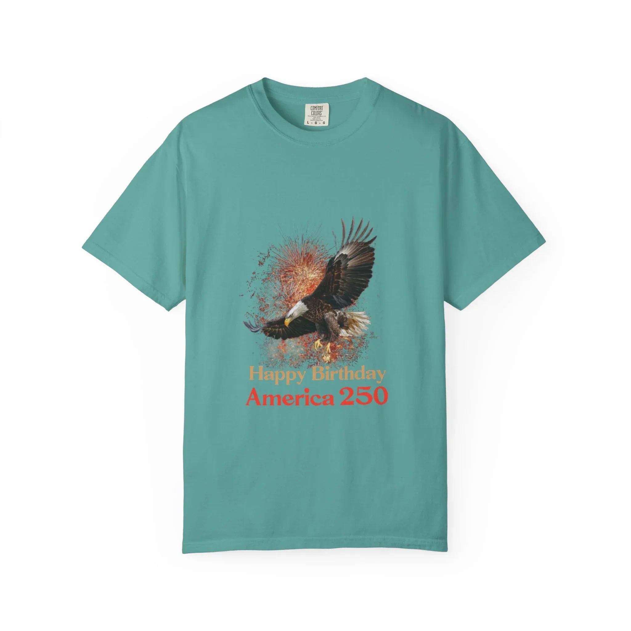 Eagle Illustration Happy Birthday America 250 T-Shirt | Patriotic Bald Eagle Tee - 250 USA Celebration