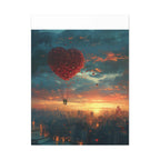 Romantic Canvas Wall Art, Love, Heart Balloon Art, Gift for Couples, Valentines Wall Decor, Valentine's Day Women's Merchandise, Valentines - 250 USA Celebration