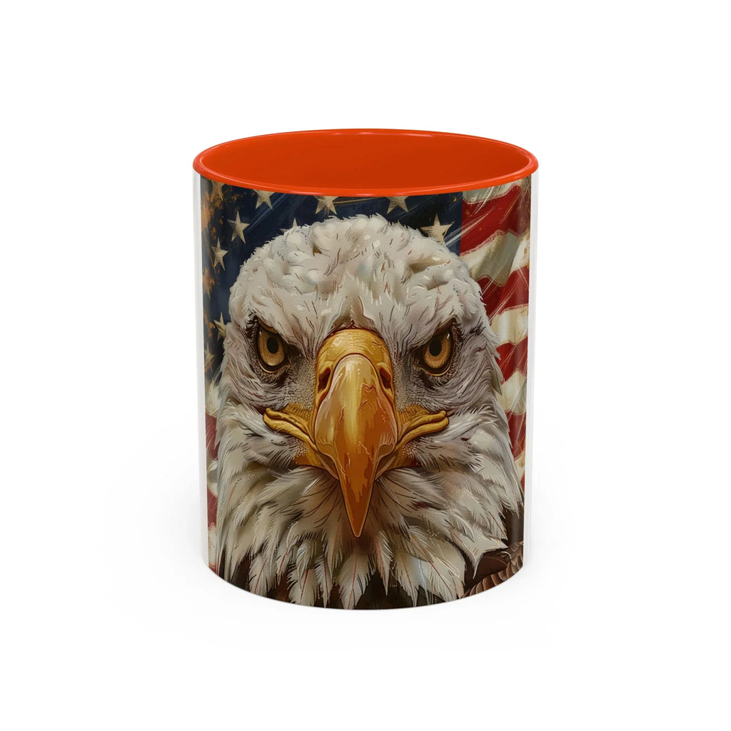 Colorful Mugs (11oz, 15oz) Majestic bald eagle head Patriotic coffee cup, America 250 Celebration coffee cup - 250 USA Celebration