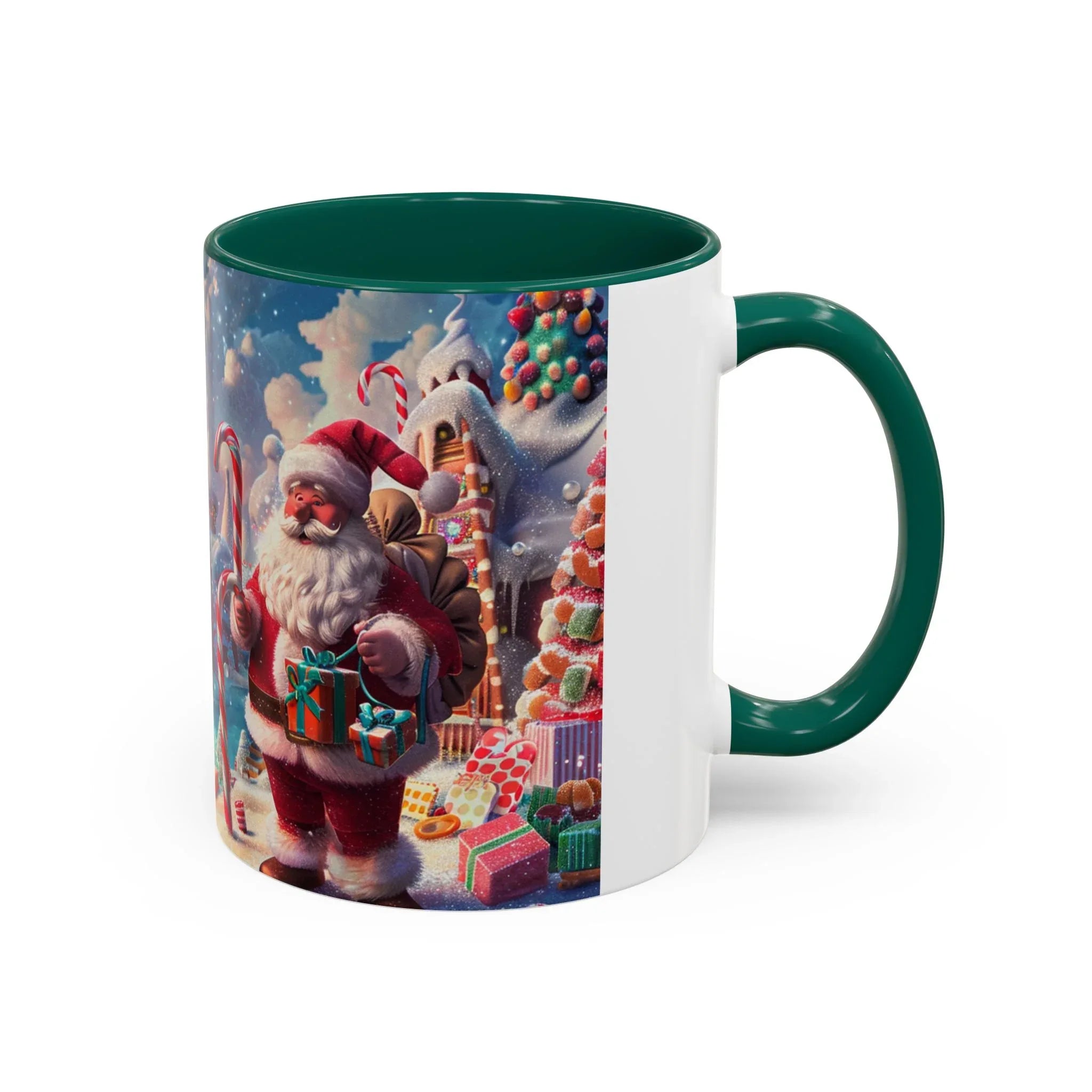 Festive Santa in Candy Wonderland mug | Holiday Christmas ceramic mug - 250 USA Celebration