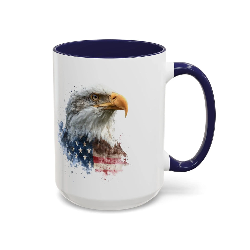 American Bald Eagle watercolor, Coffee Mug | Patriotic flag design - 250 USA Celebration