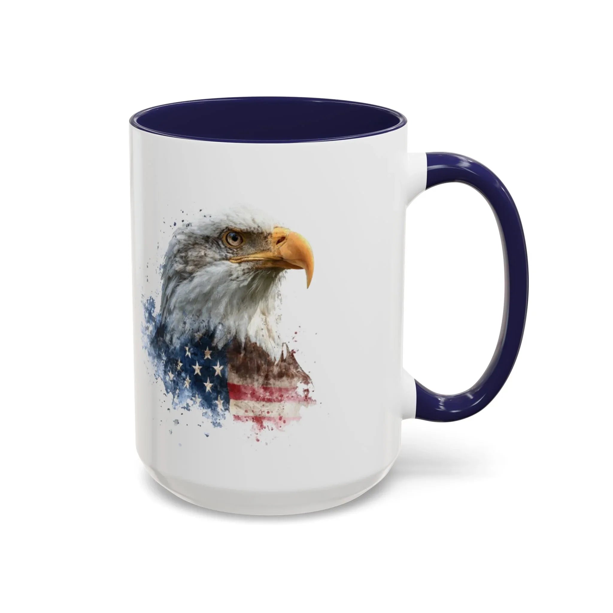 American Bald Eagle watercolor, Coffee Mug | Patriotic flag design - 250 USA Celebration