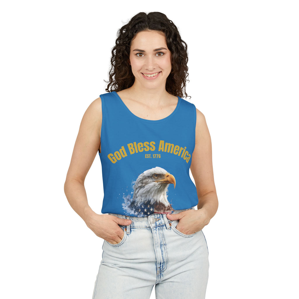 America 250 Tank Top | Official 250th Anniversary Edition American Bald Eagle watercolor flag Tank Top | Patriotic Eagle design
