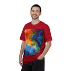 Colorful Abstract Swirl T-Shirt, psychedelic design blooms with surreal depth, blending free-flowing lines and bold swirls - 250 USA Celebration
