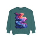 Hyper Bloom Fracture: Psychedelic tee with shattering florals in electric turquoise & magenta flares. Unisex trippy festival flair! - 250 USA Celebration