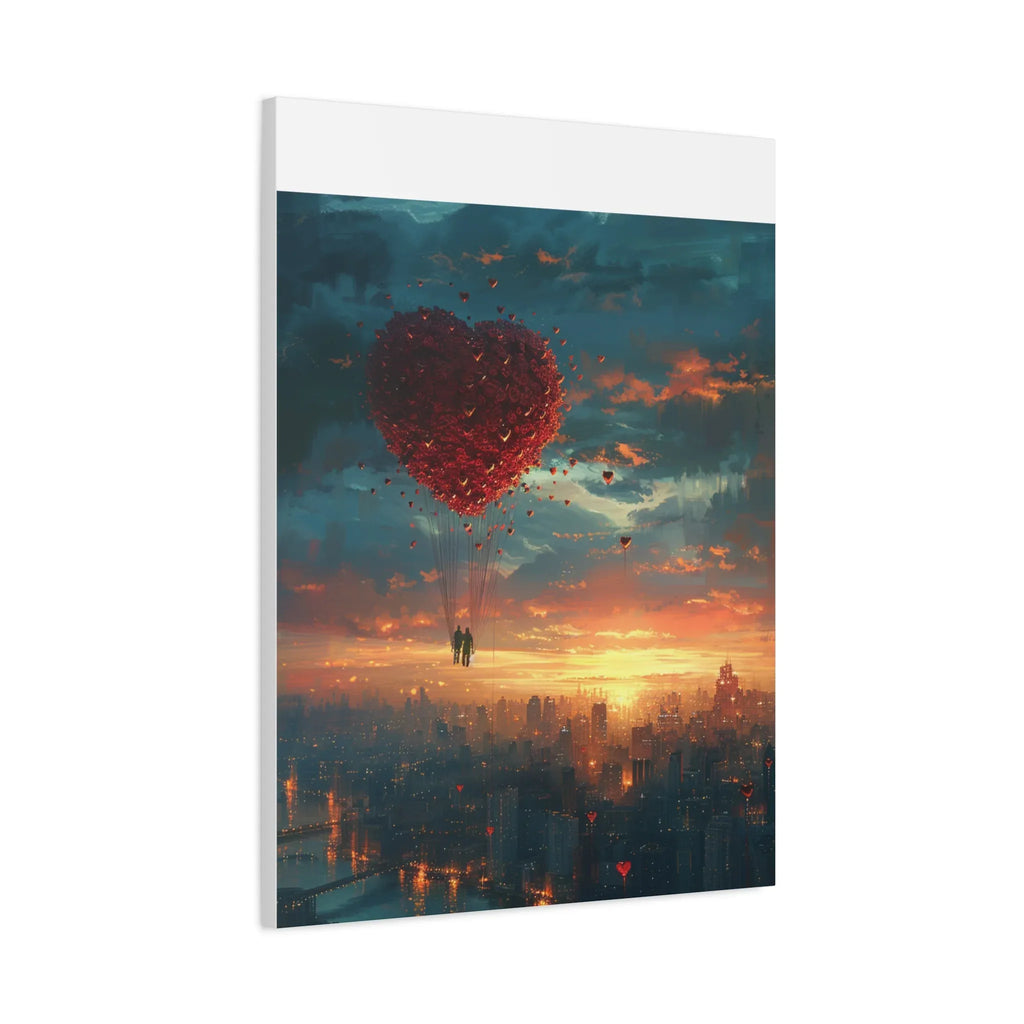 Romantic Canvas Wall Art, Love, Heart Balloon Art, Gift for Couples, Valentines Wall Decor, Valentine's Day Women's Merchandise, Valentines - 250 USA Celebration