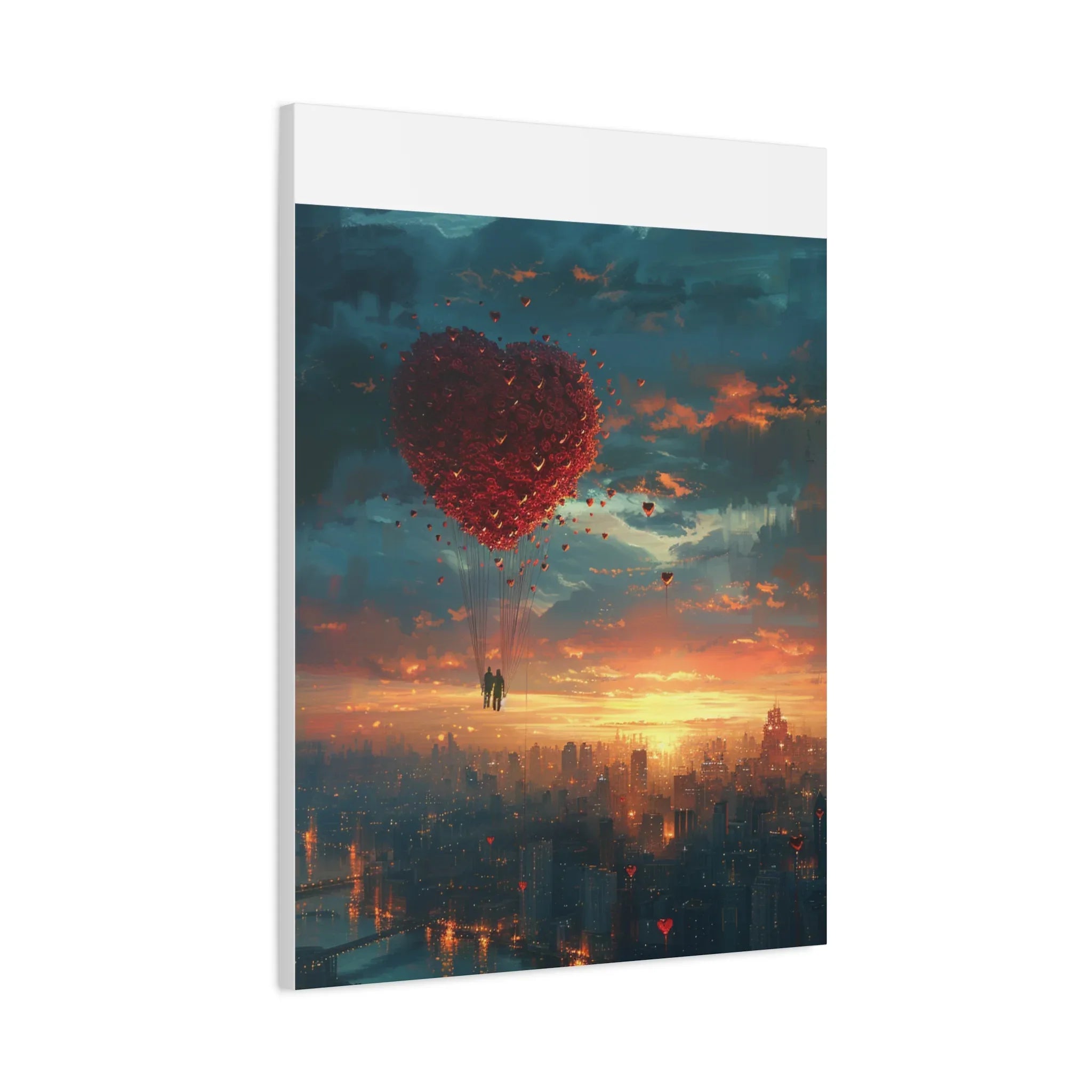 Romantic Canvas Wall Art, Love, Heart Balloon Art, Gift for Couples, Valentines Wall Decor, Valentine's Day Women's Merchandise, Valentines - 250 USA Celebration