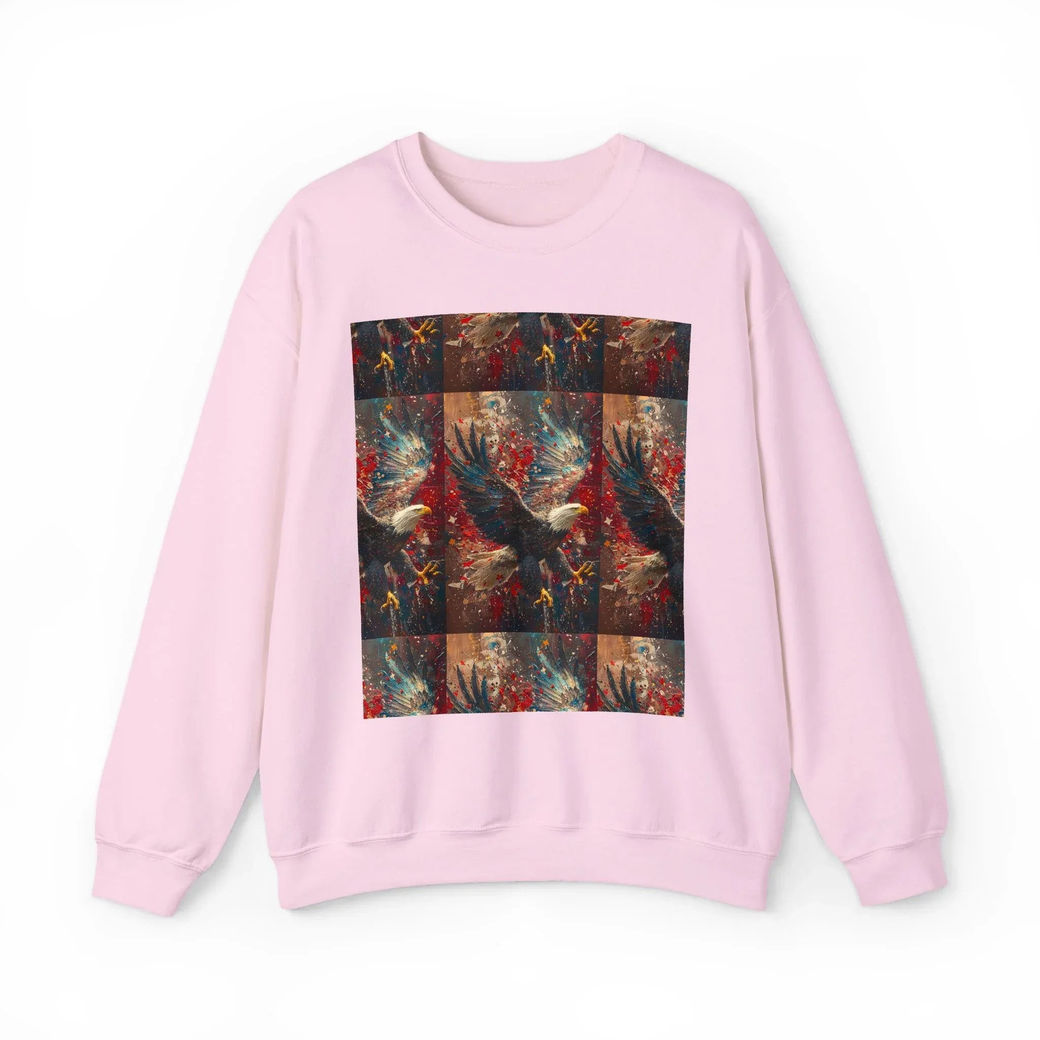 God Bless America Eagle Artwork crewneck sweatshirt | Patriotic eagle collage - 250 USA Celebration