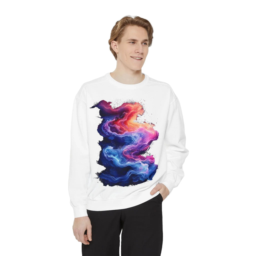 Hyper Bloom Fracture: Psychedelic tee with shattering florals in electric turquoise & magenta flares. Unisex trippy festival flair! - 250 USA Celebration