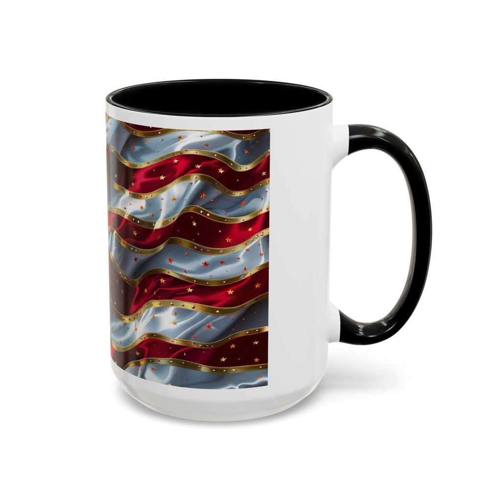 Patriotic American Flag Accent Coffee Mug (11/15oz)