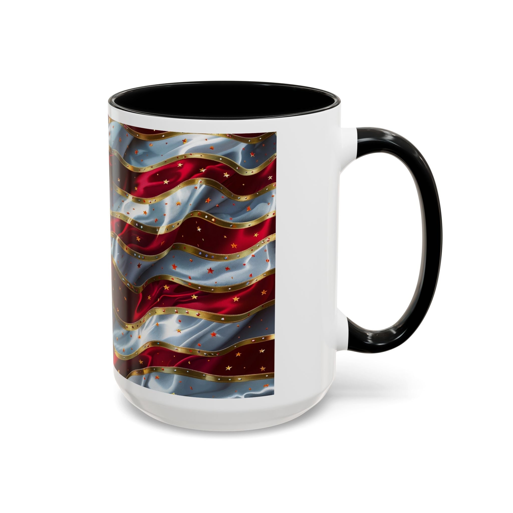 Patriotic American Flag Accent Coffee Mug (11/15oz)