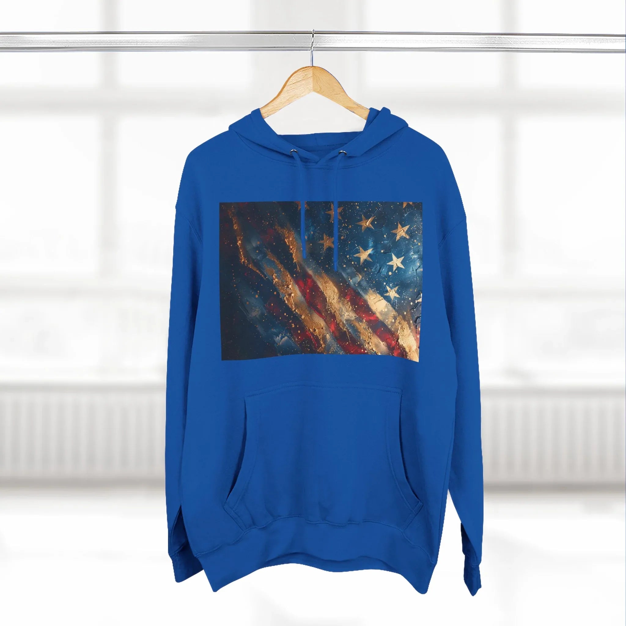 Distressed American Flag Hoodie | Vintage USA Stars Stripes Pullover - 250 USA Celebration