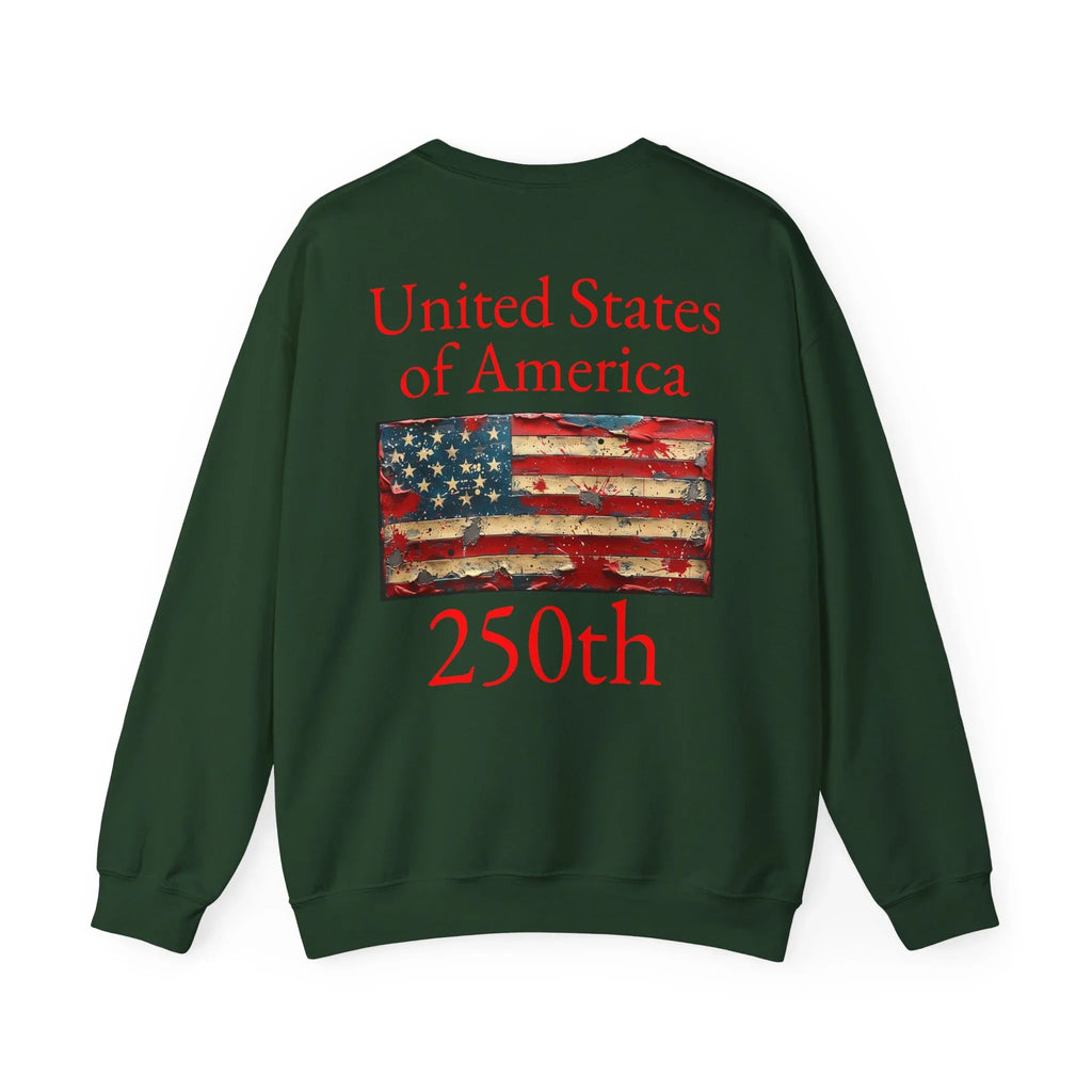 USA 250 American Flag Sweatshirt | 250th United States Celebration - 250 USA Celebration