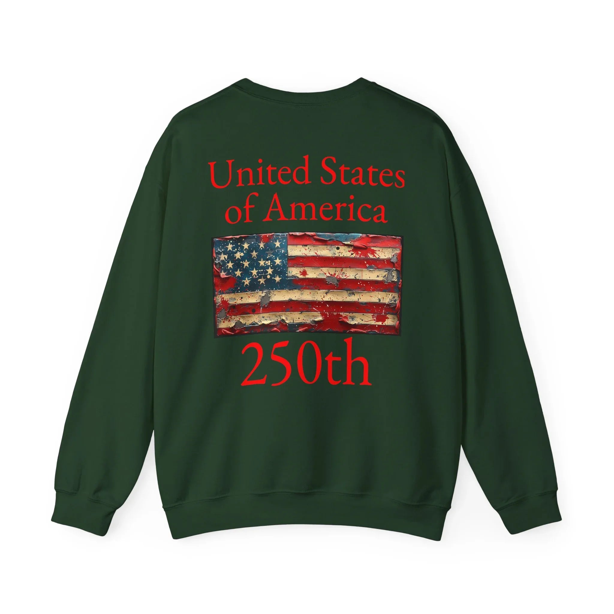 USA 250 American Flag Sweatshirt | 250th United States Celebration - 250 USA Celebration