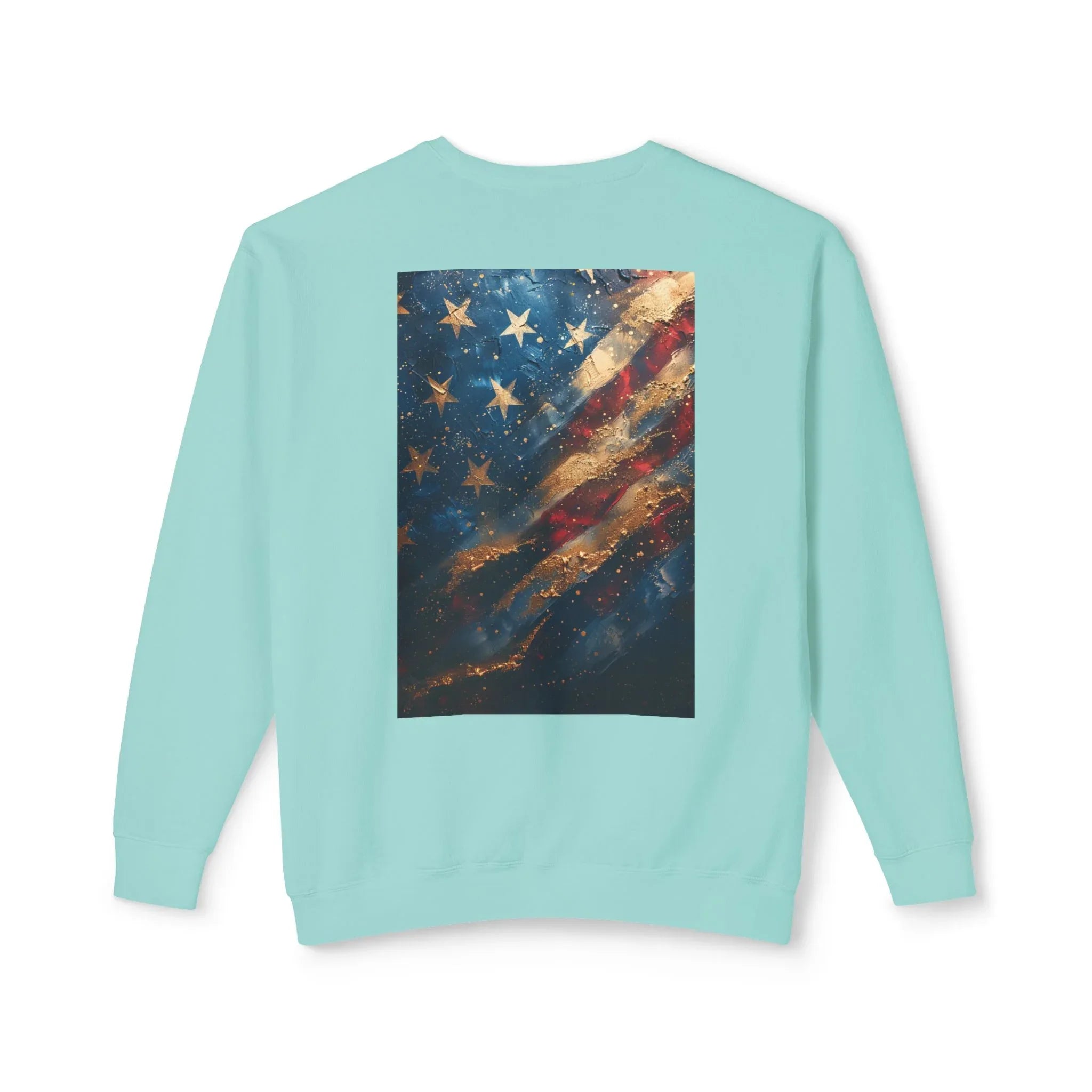 Lightweight Crewneck Sweatshirt, Patriotic American T-Shirts, Flag T-Shirts, Independence Tees, Funny Patriotic Shirts, Custom American Tees - 250 USA Celebration