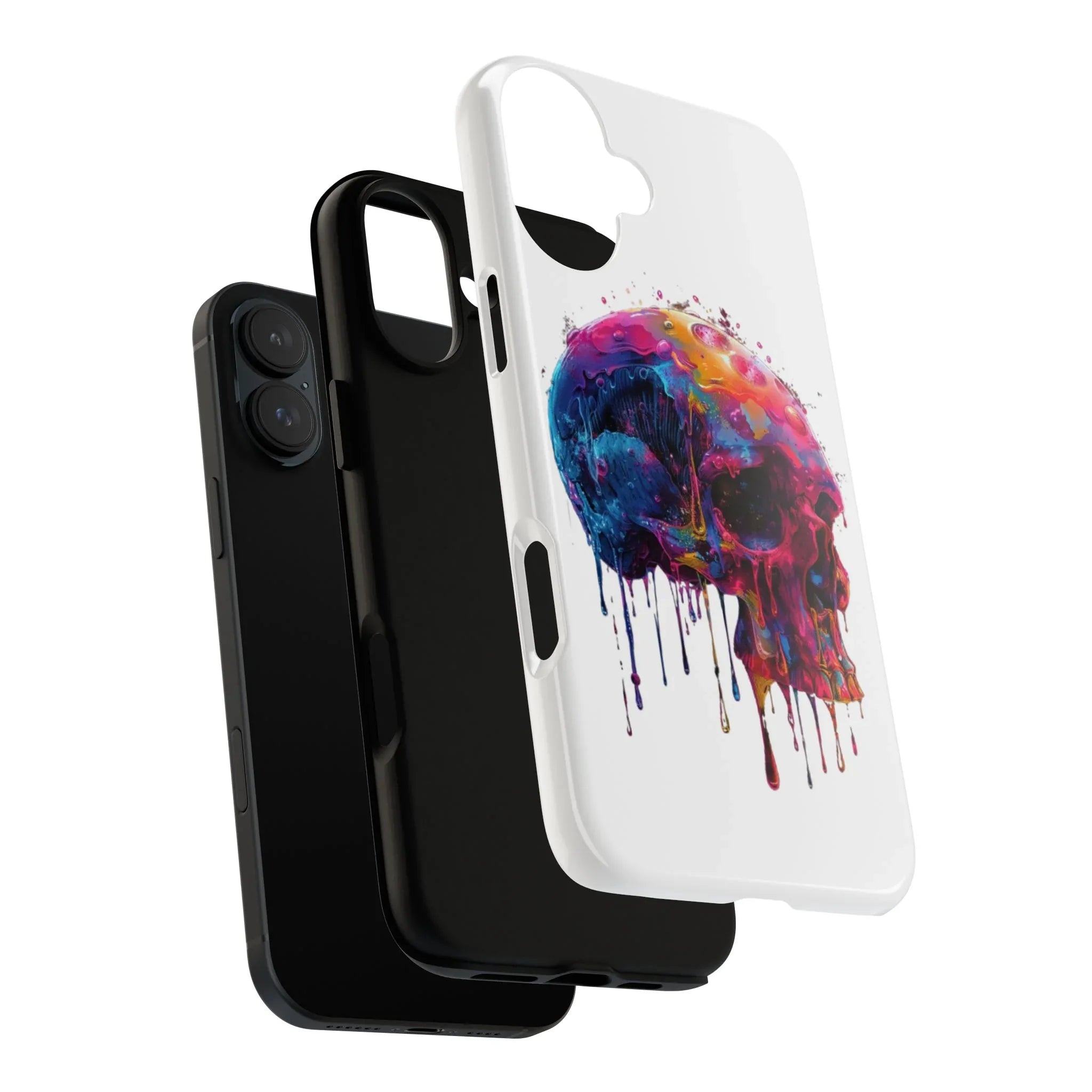 Colorful Drip Skull Phone Case | Hard Plastic Protective Case - 250 USA Celebration