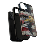 American Flag Bald Eagle phone case | Patriotic iPhone cover, cracked vintage flag design - 250 USA Celebration