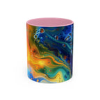 Colorful Mugs (11oz, 15oz) Intense abstract oil splat- coffee cup - 250 USA Celebration