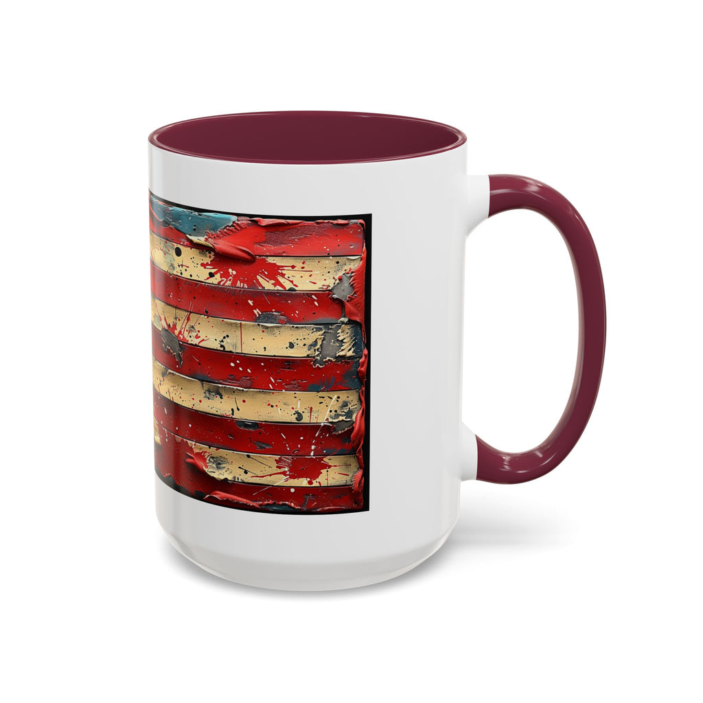 Colorful Mugs (11oz, 15oz), American Flag, Patriotic Flag coffee cup