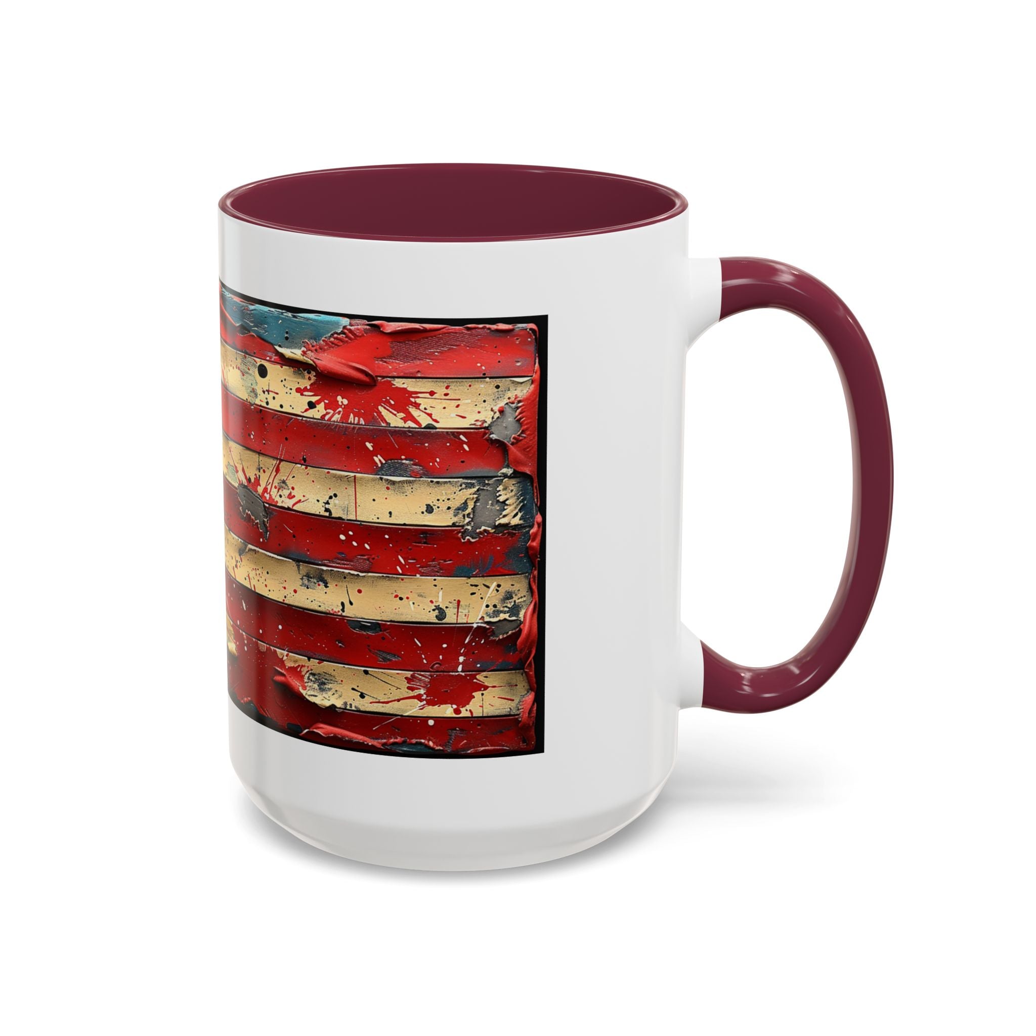 Colorful Mugs (11oz, 15oz), American Flag, Patriotic Flag coffee cup