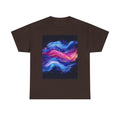 Galaxy Wave Abstract Art T-Shirt | Cosmic Pink Blue Nebula - 250 USA Celebration