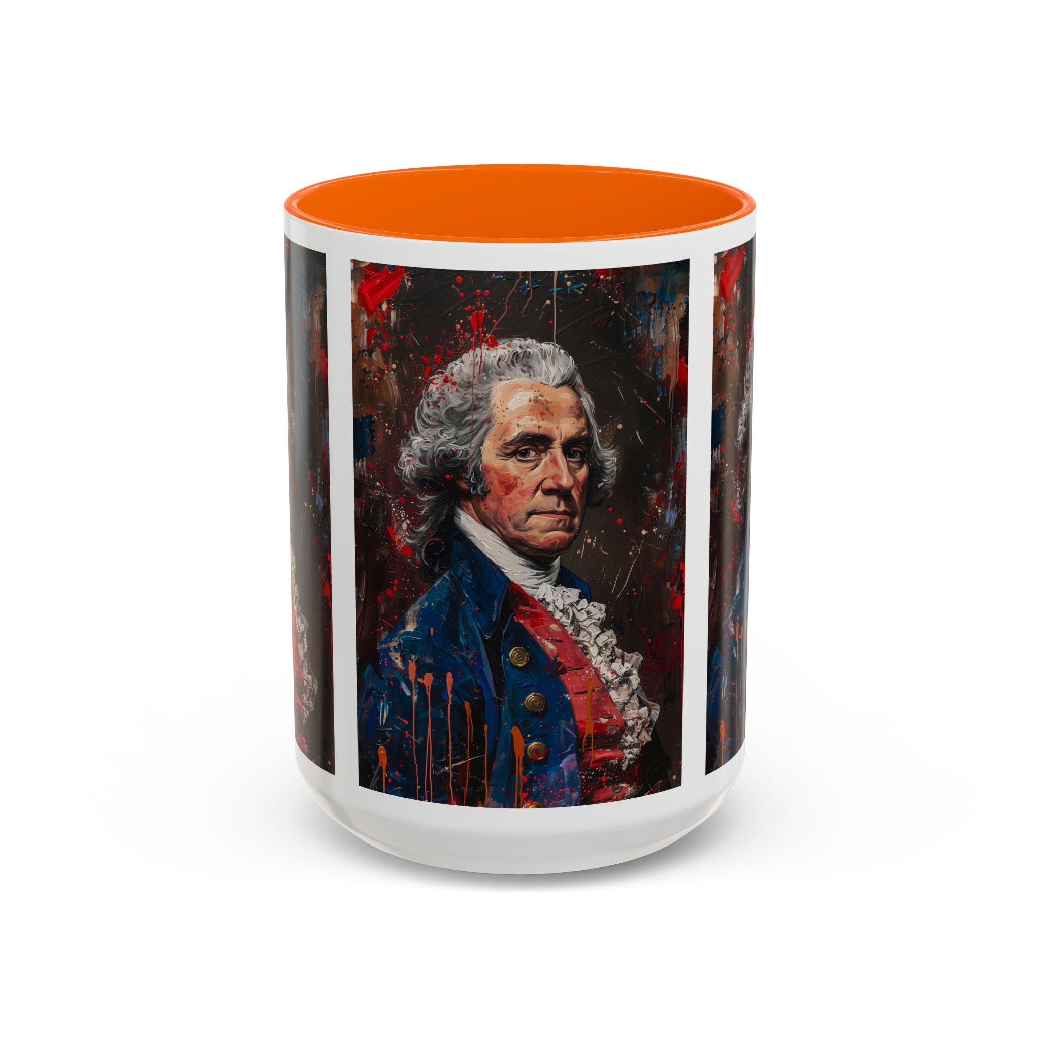 Historical Portrait Accent Mug — Patriotic Vintage-Style Coffee Cup