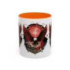 Red Eagle Emblem Accent Coffee Mug | Patriotic Eagle Design - 250 USA Celebration