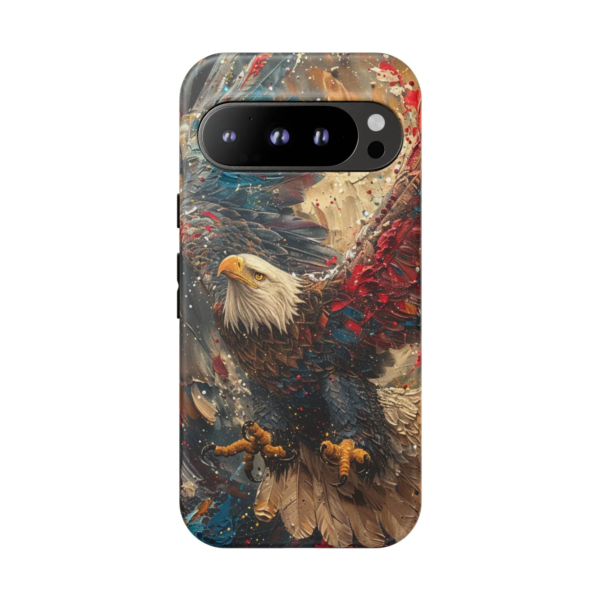 Patriotic Bald Eagle Tough Case | iPhone Phone Case, Red Blue Feather Art - 250 USA Celebration