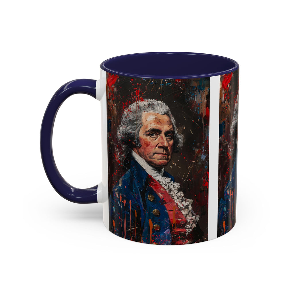 Historical Portrait Accent Mug — Patriotic Vintage-Style Coffee Cup