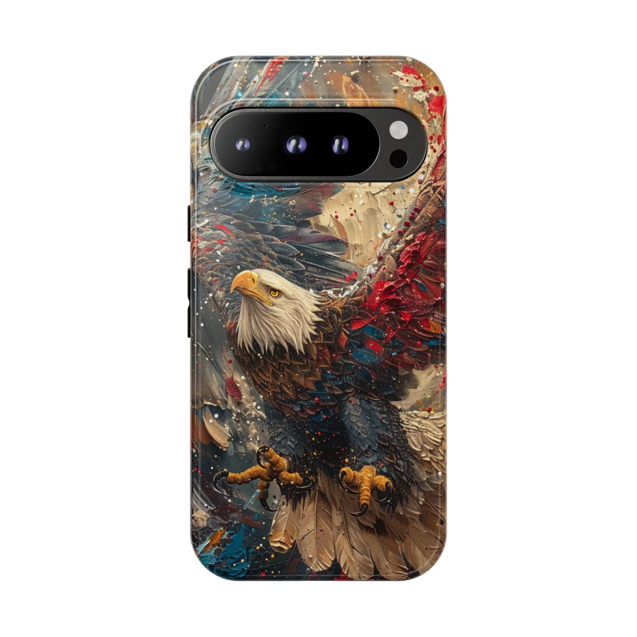 Patriotic Bald Eagle Tough Case | iPhone Phone Case, Red Blue Feather Art - 250 USA Celebration
