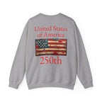 USA 250 American Flag Sweatshirt | 250th United States Celebration - 250 USA Celebration