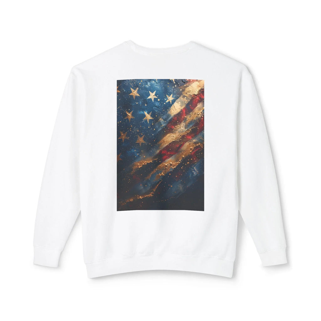 Lightweight Crewneck Sweatshirt, Patriotic American T-Shirts, Flag T-Shirts, Independence Tees, Funny Patriotic Shirts, Custom American Tees - 250 USA Celebration